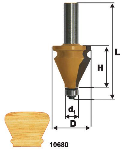 Фреза кром фигурная ф35х38мм хв 12мм Энкор 10680 (L1- мм, L2- мм, D1- мм, D2- мм)