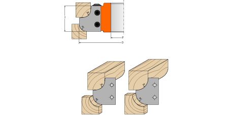 СМТ Фреза внутр., внешн. радиус R10 F=40 D=132 насадная (алюм.) смен.ножи HM (кейс) 694.007.40 (L1- мм, L2-34.8 мм, D1-136 мм, D2- мм)