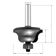 Фреза профильная "Романский гусёк" R6.35 D=38.1x17.5x61 S=8 PROCUT 602.213817