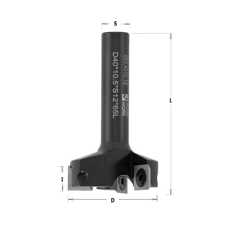 Фреза для выравнивая фуговальная, смен.ножи HM Z3 D=35 I=10.5 L=65 S=8 Woodwork 663.3510.08