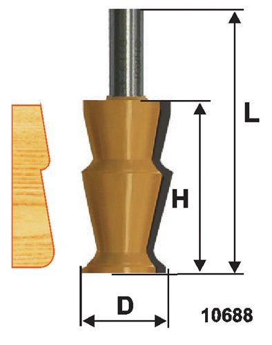 Фреза кром фигурная ф32х57мм хв 12мм Энкор 10688 (L1- мм, L2- мм, D1- мм, D2- мм)