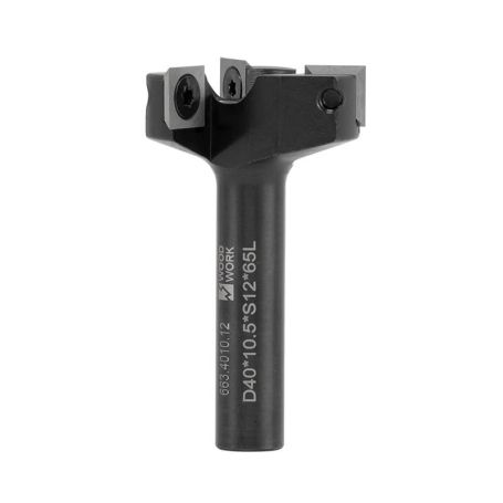 Фреза для выравнивая фуговальная, смен.ножи HM Z3 D=40 I=10.5 L=65 S=12 Woodwork 663.4010.12 (L1-65 мм, L2-10.5 мм, D1-40 мм, D2-12 мм)