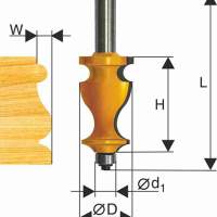 Фреза кромочная фигурная Ф27Х41,3 мм, хвостовик 12 мм Энкор 46410