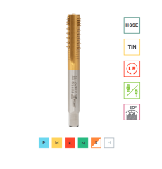 Метчик машинный M22х2,5 (HSS-E + TIN),ISO, 6H,R, шахматный RODMIX 1608220250