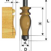 Фреза кромочная фигурная Ф25,4Х42,9 мм, хвостовик 12 мм Энкор 46414