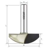 Фреза профильная для фасадов горизонтальная корона Z=2 R=35 D=51.1x15.9x66 S=12 ARDEN 224251 (L1-66 мм, L2-15.9 мм, D1-51.1 мм, D2-12 мм)