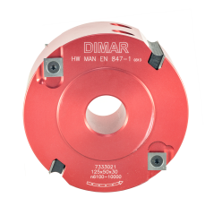 Фреза насадная Dimar 7333021 четвертные прямой рез четверть 50x30мм D125 aluminum Z2+4 корпус алюминий сменные ножи посадка 30