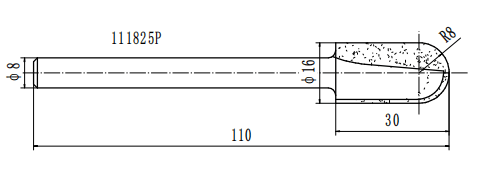 Фреза пазовая круглый нос (пальчиковая) R=8 D=16xH30x110 S=8 PROCUT 111825P
