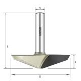 Фреза профильная для фасадов двойной угол Z=2 20гр. D=69.88x15.88x66 S=12 ARDEN 216211 (L1-66 мм, L2-15.88 мм, D1-69.88 мм, D2-12 мм)