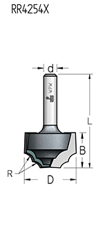 Фреза WPW RR42543 псевдофиленка два радиуса R4,5 D25,4 B16 хвостовик 6
