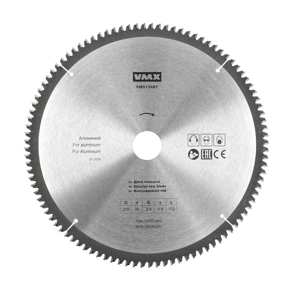 Диск пильный ф255х30 z100   алюминий Энкор 512487