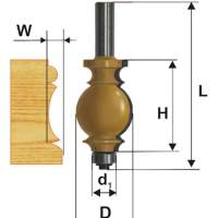 Фреза кромочная фигурная Ф25,4Х34,9 мм, хвостовик 12 мм Энкор 46409