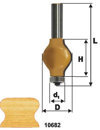 Фреза кром фигурная ф32х38мм хв 12мм Энкор 10682