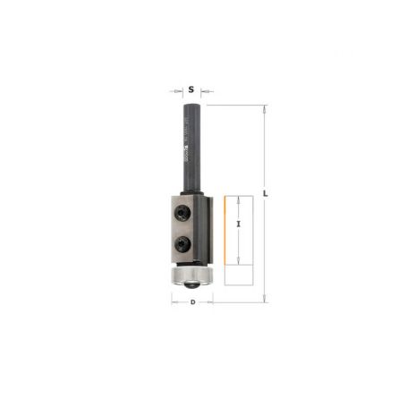 Фреза обгонная с нижним подшипником , смен.ножи HM Z2 S=8 D=19x30 RH Woodwork/Вудворк 657.1930.08 (L1-83 мм, L2-30 мм, D1-19 мм, D2-8 мм)