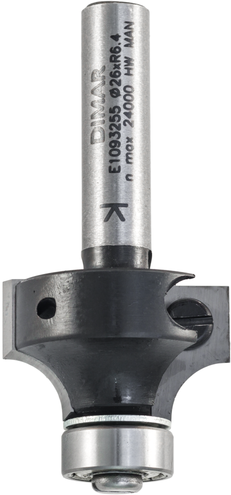 Фреза Dimar E1093255 DTECH фаска радиусная R6,35 сменные ножи D26x15,7 L56,7 подшипник, хвостовик 8