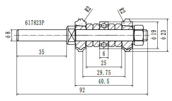Фреза двойной радиус (поворотные сменные лезвия) D=23xR2x92 S=8 617823P (L1-92 мм, L2- мм, D1-23 мм, D2-8 мм)