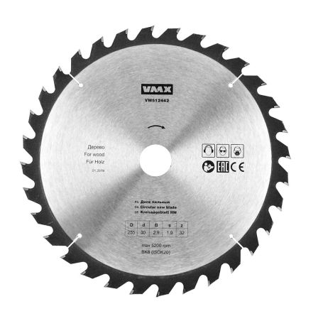 Диск пильный ф255х30 z32    дерево Энкор 512442