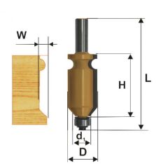 Фреза кромочная фигурная Ф22,2Х41 мм, хвостовик 12 мм Энкор 46407