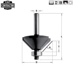 Фреза концевая CMT-contractor фасочная 45гр. (нижн. подш.) S=8 D=35x15x56 K936-350