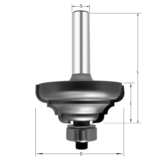 Фреза профильная DF3 D=38.1x16x57.5 S=8 PROCUT 602.293816 (L1-57.5 мм, L2-16 мм, D1-38.1 мм, D2-8 мм)