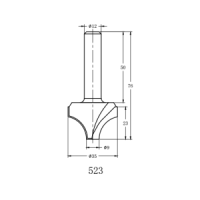 Фреза алмазная &quot;Скругление&quot; TD-113 R= D=35x23x76 S=12 Rotis 113512.01