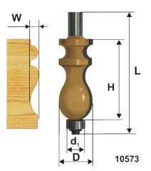 Фреза кромочная фигурная ф22,2х41мм хв 12мм Энкор 10573