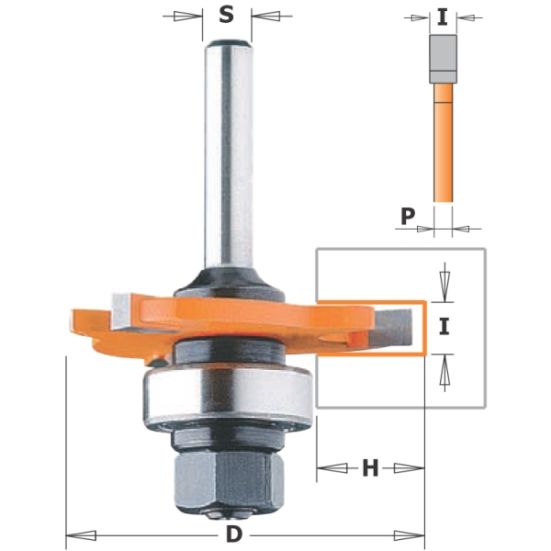 СМТ Фреза пазовая Z3 с державкой (подш. и гайка) S=12,7 D=47,6x2 822.320.11B (L1- мм, L2-2 мм, D1-47.6 мм, D2-12.7 мм)