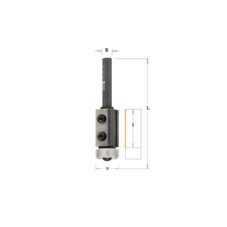 Фреза обгонная с нижним подшипником , смен.ножи HM Z2 S=12 D=19x50 RH Woodwork/Вудворк 657.1950.12 (L1-114 мм, L2-50 мм, D1-19 мм, D2-12 мм)