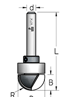 Фреза WPW DB25002 галтель R12,7 D25,4 B16 с подшипником хвостовик 12