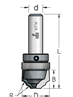 Фреза WPW DL42542 псевдофиленка два радиуса R4,5 D25,4 B16 с подшипником хвостовик 12