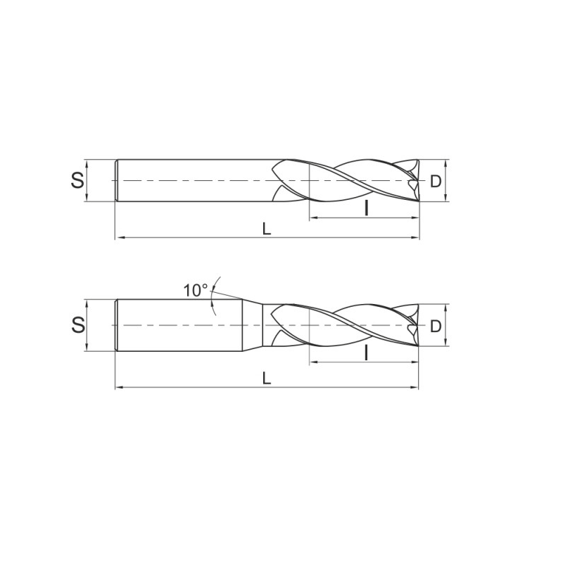 Фреза по алюминию и меди Z3 DJTOL DAMX3-04