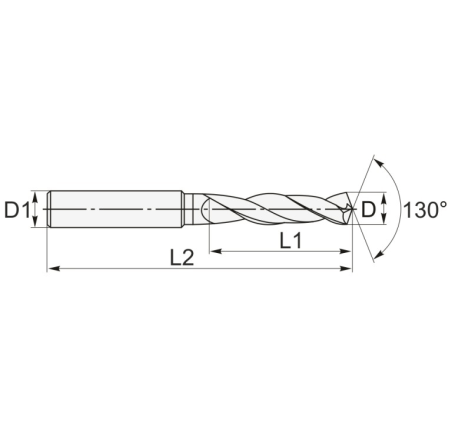 Сверло твердосплавное по алюминию DJTOL DN3D042