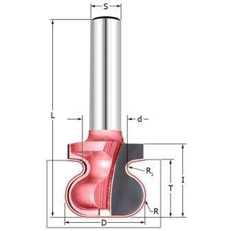 Фреза профильная (Ручка) Z=2 R=1.59 r1=6 D=38.1x22.2x53 S=8 PROCUT 502831P (L1-53 мм, L2-22.2 мм, D1-38.1 мм, D2-8 мм)