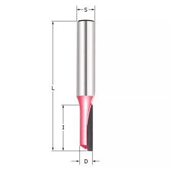 Фреза прямая пазовая для фрезера Z=1 D=8x20x55 S=8 PROCUT 101851P (L1-55 мм, L2-20 мм, D1-8 мм, D2-8 мм)