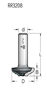 Фреза WPW RR32002 псевдофиленка Z2+1 римская R5,5 D31,8 B хвостовик 12