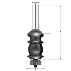 Фреза молдинговая 1 D=24x36.5x89 S=12 PROCUT 722.312436