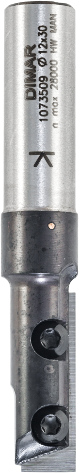 Фреза Dimar 1073509 пазовая врезная D12x30 L77 Z1 сменный нож хвостовик 12