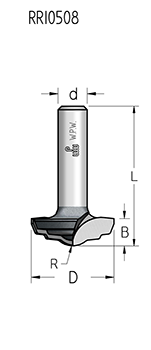 Фреза WPW RRI0502 псевдофиленка барокко R9 D36,5 B9,5 хвостовик 12