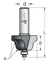 Фреза WP HRD0603 римский профиль со ступенькой D35 B19 подшипник хвостовик 6