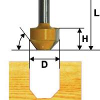 Фреза пазовая фасонная Ф11,9Х13 мм, 45°, хвостовик 8 мм Энкор 46124
