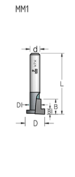 Фреза WPW MM10953 Т паз подвесные гнезда D9,5 B9,5 хвостовик 6 (L1-40 мм, L2-9.5 мм, D1-9.5 мм, D2-6 мм)