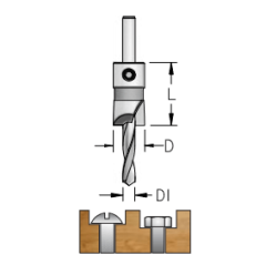 Зенковка HSS WPW AP42812D прямая D28,6 сверло 12,7 с плавной спиралью