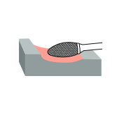 Борфреза пламевидная H 06х18 M06 алмазная насечка RODMIX 2806180604