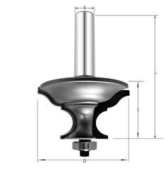 Фреза профильная для столешниц 2 D=51.2x27.6x80 S=12 PROCUT D=51x28x80 S=12 PROCUT 722.335128