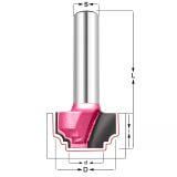 Фреза Декоративный гусёк R=2  Z=2 D=12.7x9.52x40 d1=8.7 S=8 PROCUT 212811P (L1-40 мм, L2-9.5 мм, D1-12.7 мм, D2-8 мм)