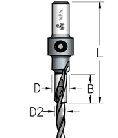 Трех заходное сверло с зенкером на оправке WPW ACD0507D под евровинт 5 мм D8-5-3,5 хвостовик 10_S,ACD0507D