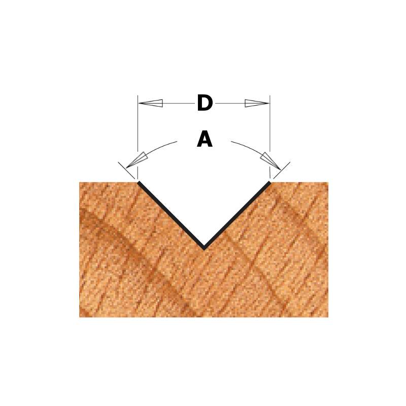 Фреза концевая CMT-contractor пазовая c углом 90гр. S=8 D=12,7x12,7 K915-127