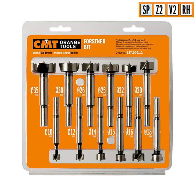 Комплект свёрл Форстнера SP 12 шт. D=10-12-14-15-16-18-20-22-25-26-30-35 RH CMT 537.000.12