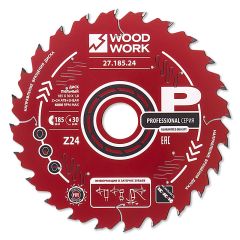 Диск пильный для продольного и поперечного реза дерева 216*1.8/1.2*30H*64T ATB Woodwork 27.216.64