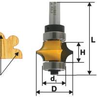 Фреза кромочная фигурная Ф22,3Х9,5 мм R3,2 мм, хвостовик 8 мм Энкор 46426